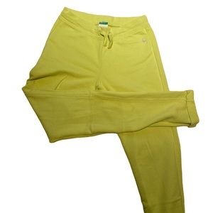 Green/ yellow French terry cotton joggers